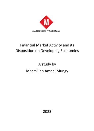 Financial Market Activity And Its Disposition On Developing Economies