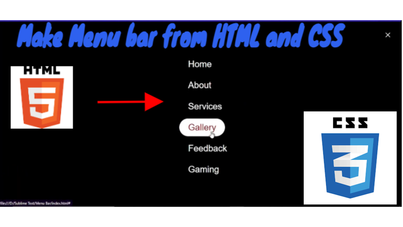 Make Menu / Navigation bar using HTML and CSS