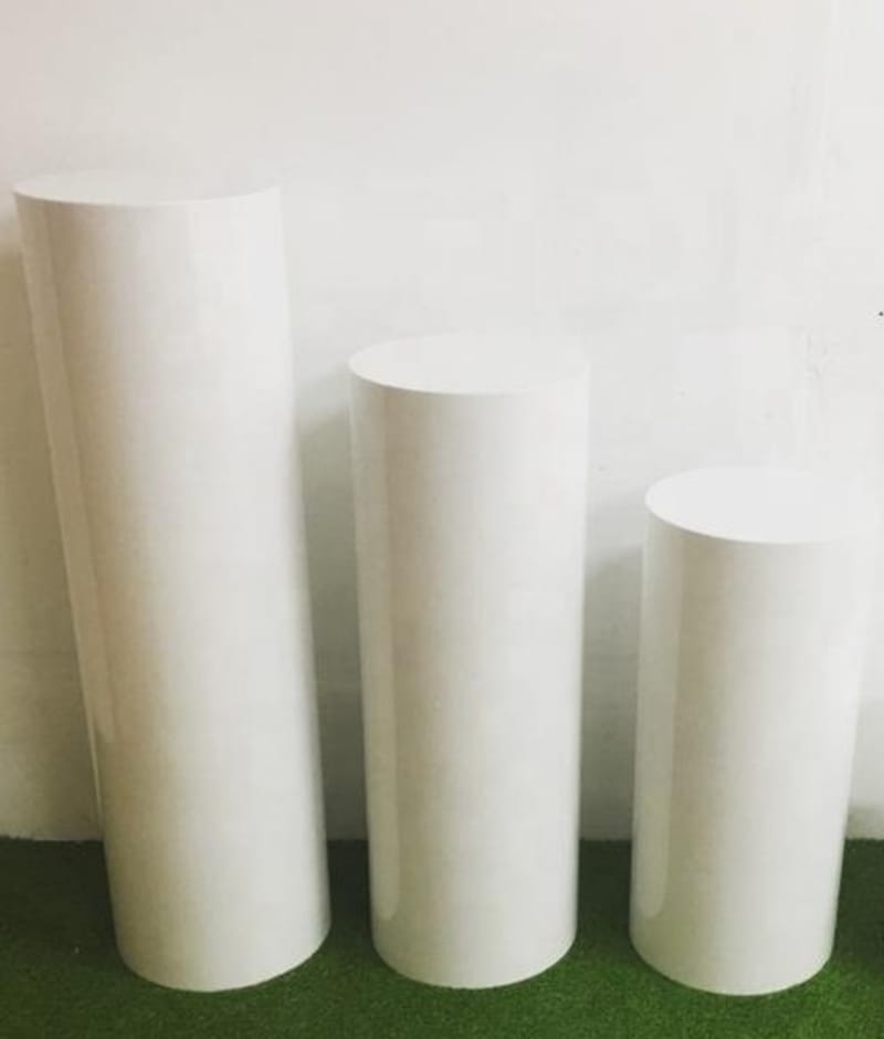 Round Cylinder Plinth White Display