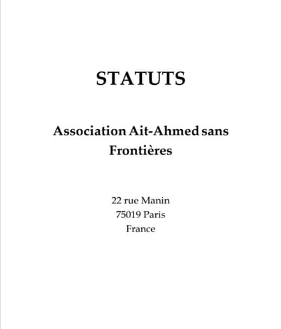 Statut de l'association