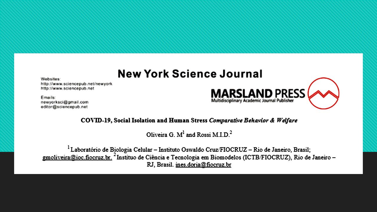 COVID-19, Social Isolation and Human Stress Comparative Behavior & Welfare