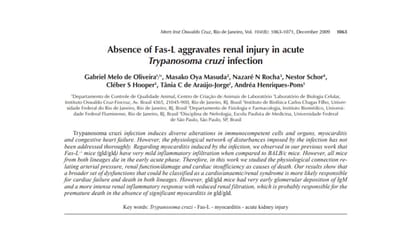 Absence of Fas-L aggravates renal injury in acute Trypanosoma cruzi infection