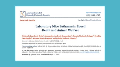 Laboratory Mice Euthanasia: Speed  Death and Animal Welfare
