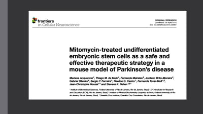 Mitomycin-treated undifferentiated embryonic stem cells as a safe and effective therapeutic strategy in a mouse model of Parkinson’s disease