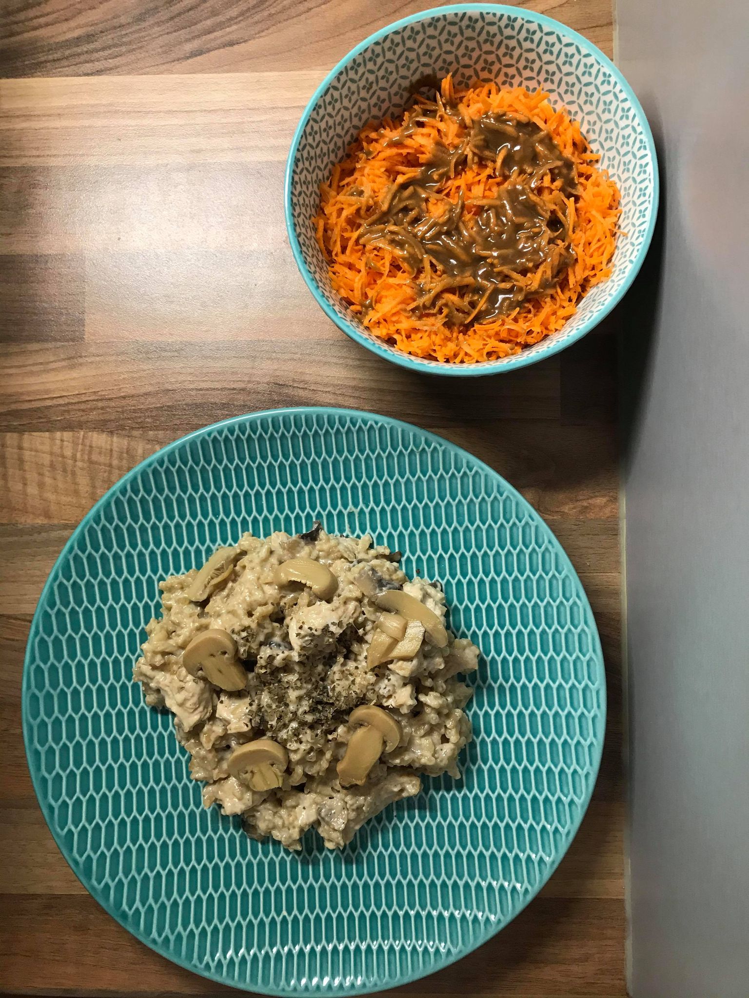 Risotto poulet-champignons