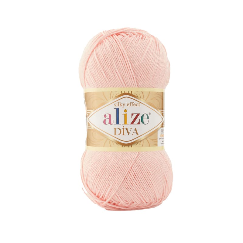 Alize Diva Silky Effect color 143 Powder Pink 100gr 350m microfiber