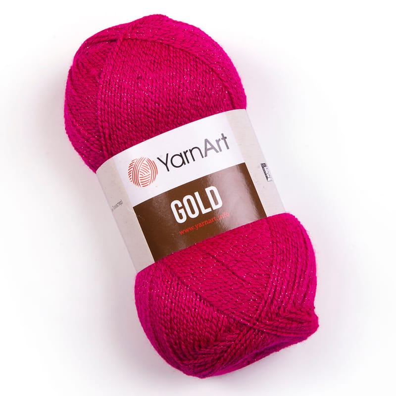 Yarnart Gold color 9031 fine weight metallic yarn