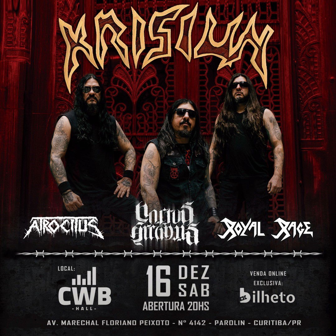 Show com o KRISIUN em dezembro antecipa clima da turnê europeia do ROYAL RAGE em janeiro com o ORPHANED LAND