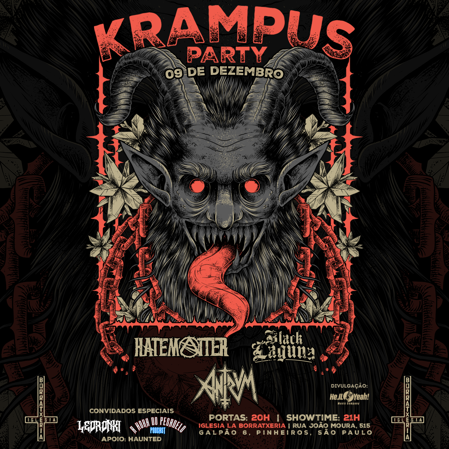 Antrvm, Hatematter, Black Laguna anunciam o Krampus Party no La Iglesia dia 09 de Dezembro