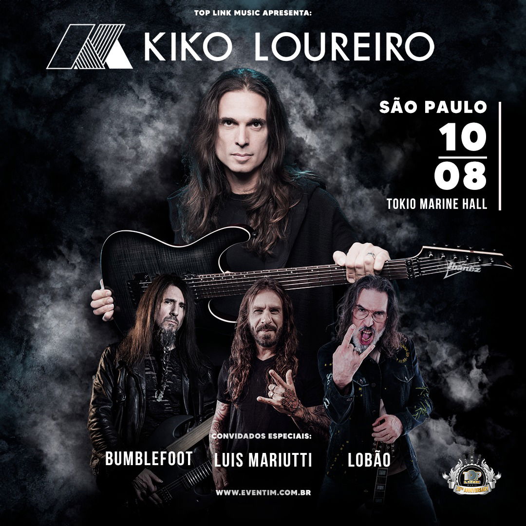 Top Link Music confirma Lobão, Bumblefoot e Luís Mariutti como convidados especiais de Kiko Loureiro em São Paulo*