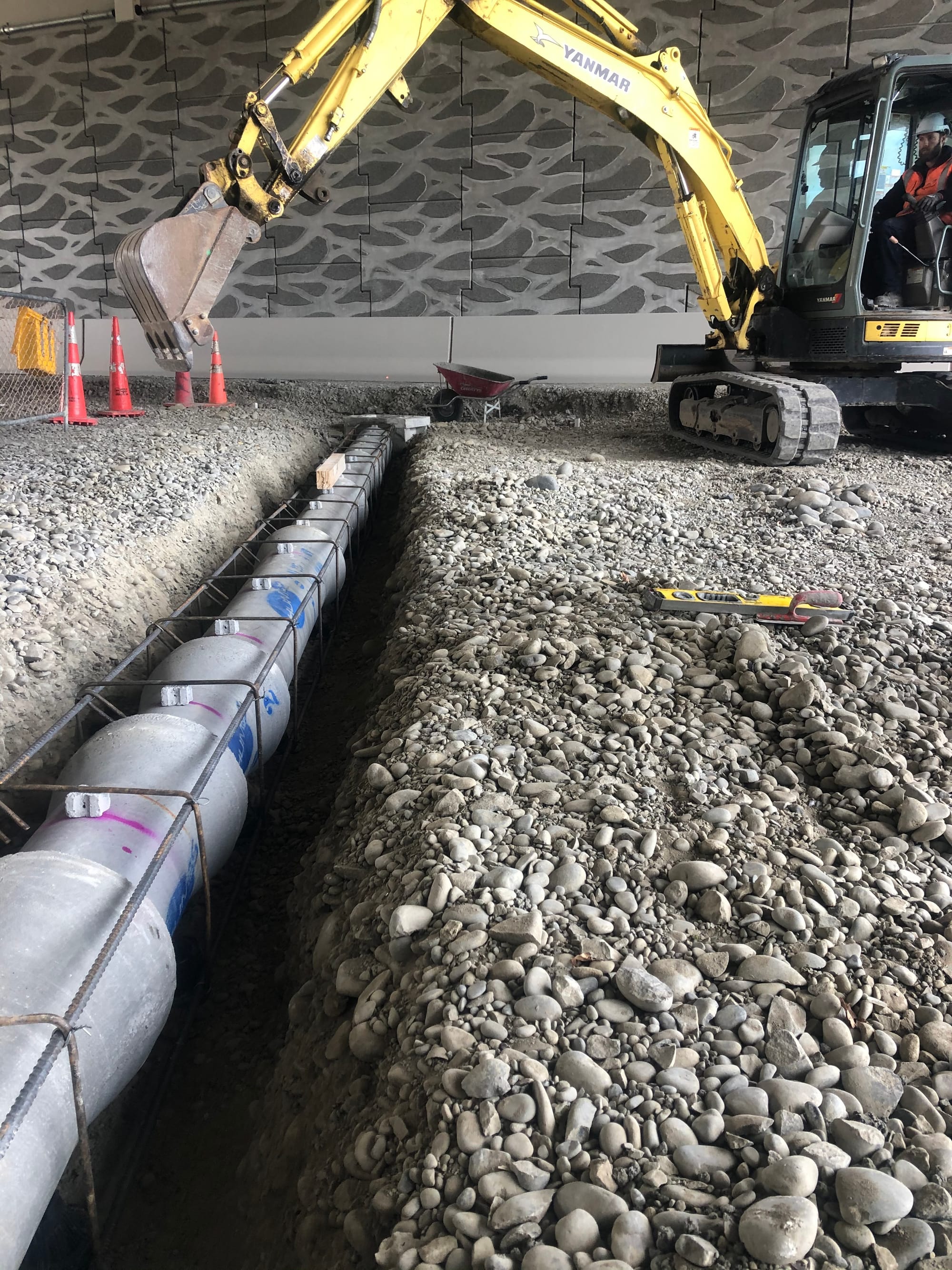 225 pipe with reinforced concrete surround