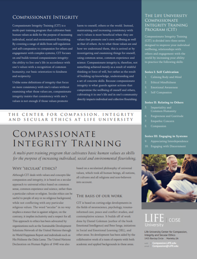 Compassionate Integrity Training (CIT)     (Certified by Life University - USA) image