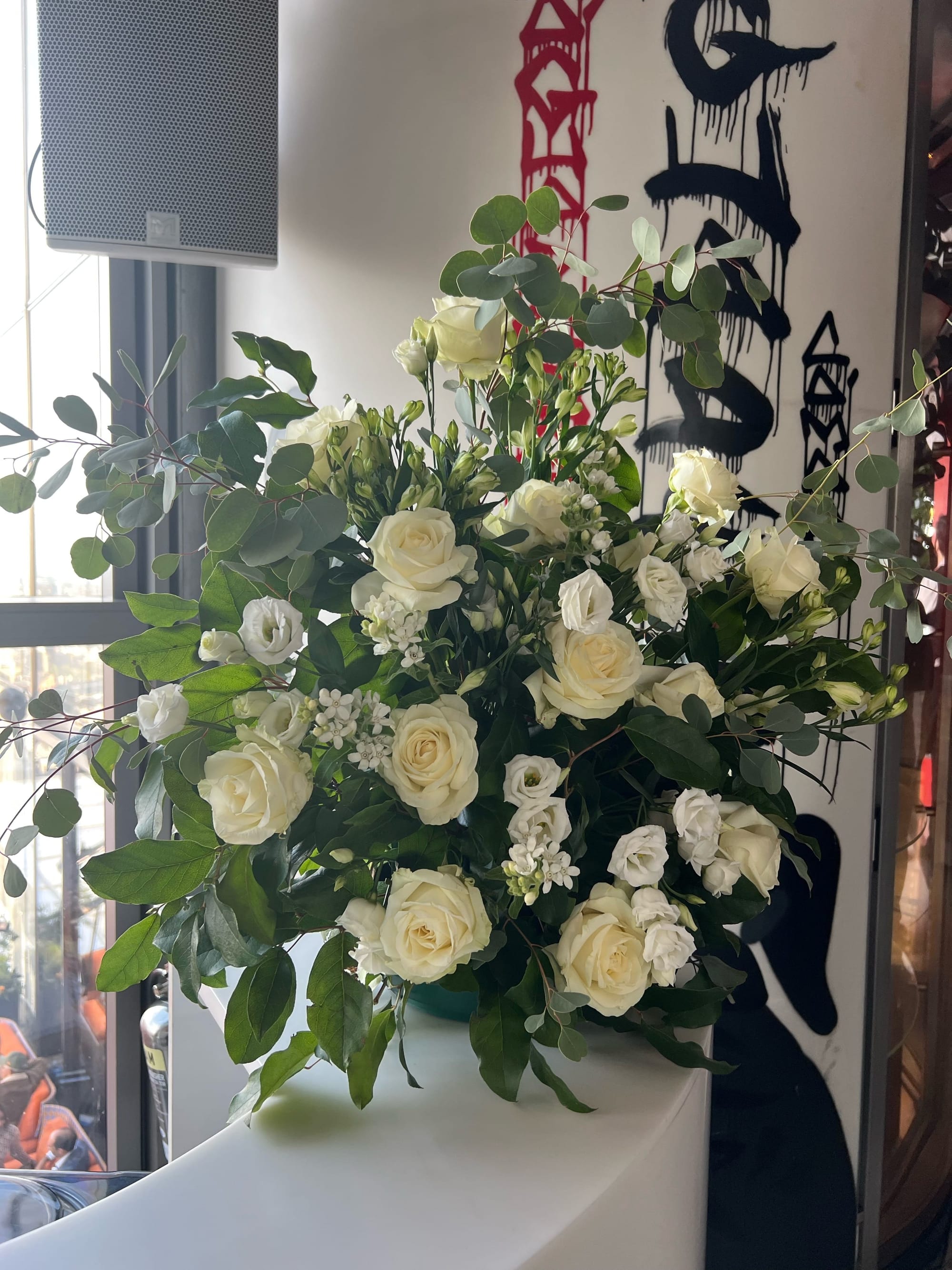 Bar and Table arrangement flowers for Sushi Samba London Heron Tower