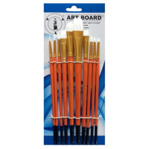 ART BOARD WHITE NYLON 10PC PAINT BRUSH SET The Art Shack ART BOARD WHITE NYLON 10PC PAINT BRUSH SET The Art Shack