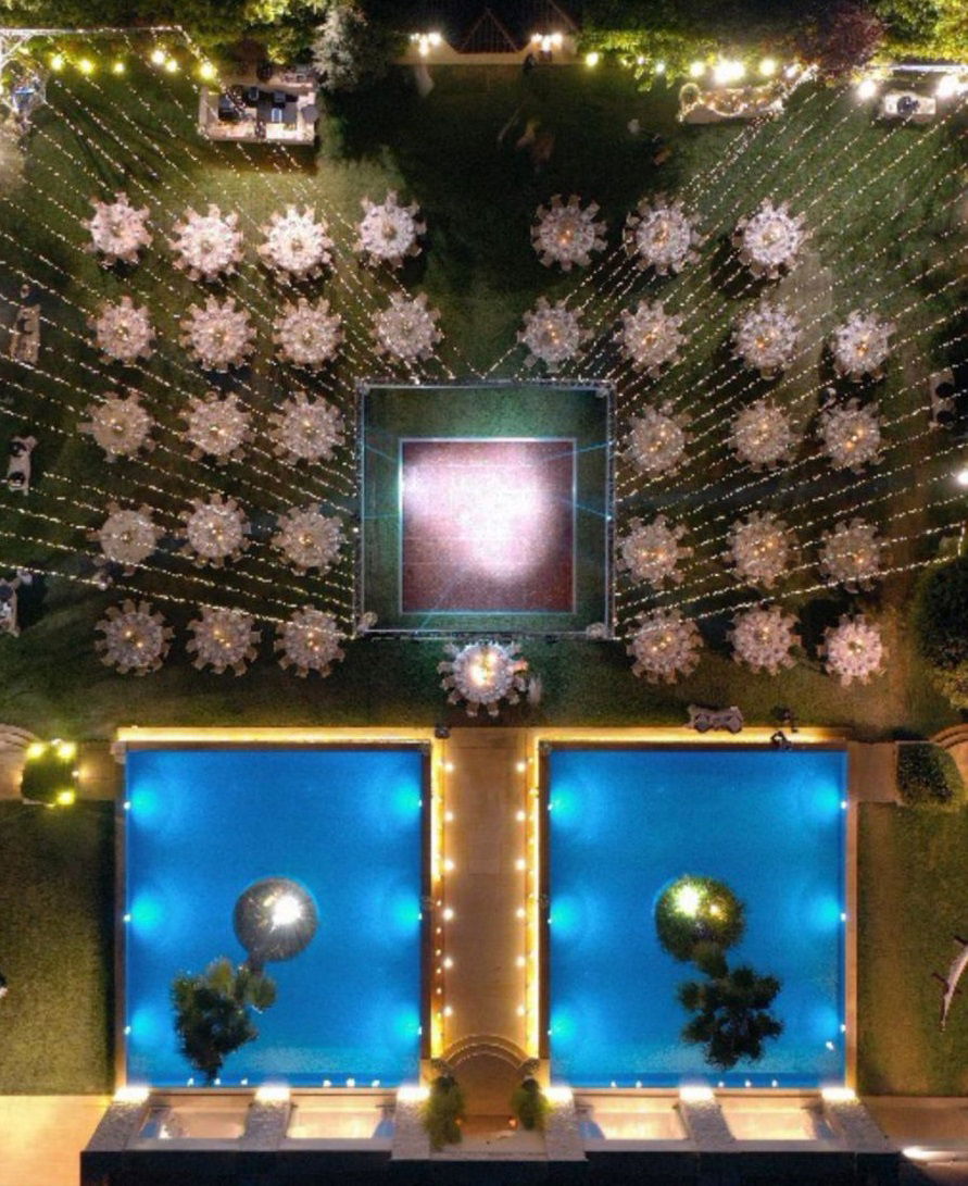 Drone shot of the reception