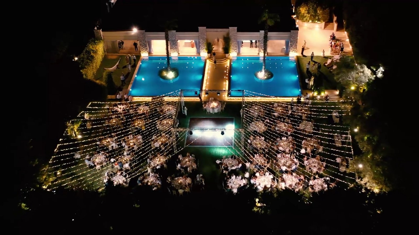 Wedding reception from above