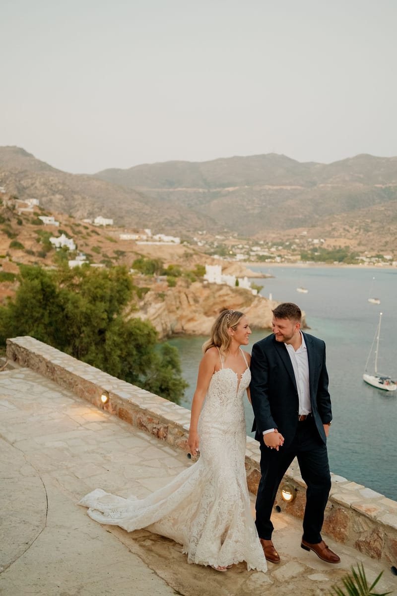 Iliana & Brendan Wedding in Ios at the villa Cycladic Gem