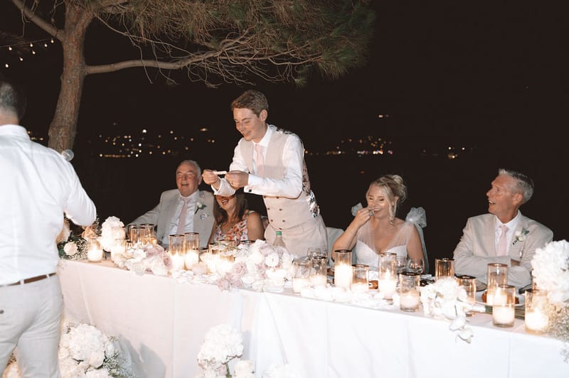 The dinner and toasts