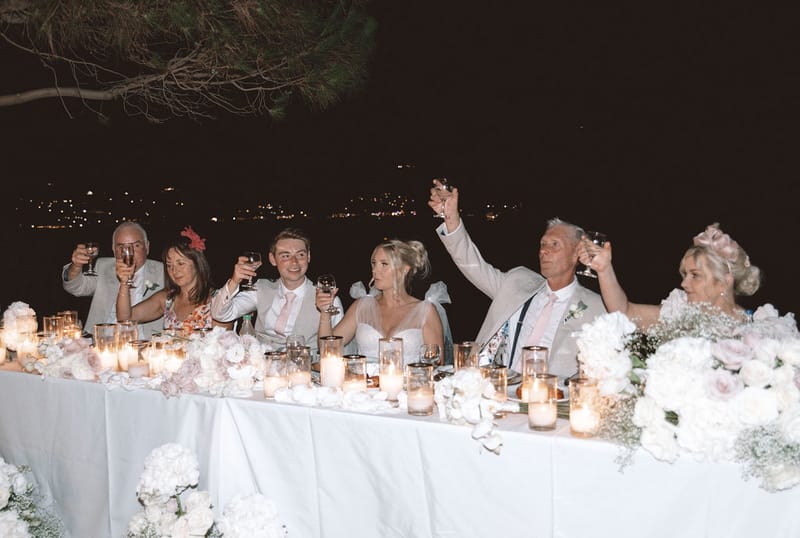 The dinner and toasts