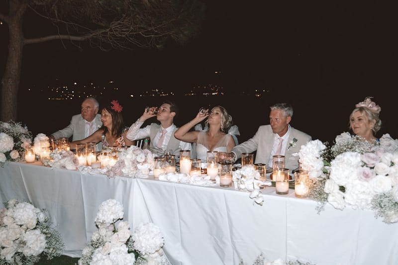 The dinner and toasts