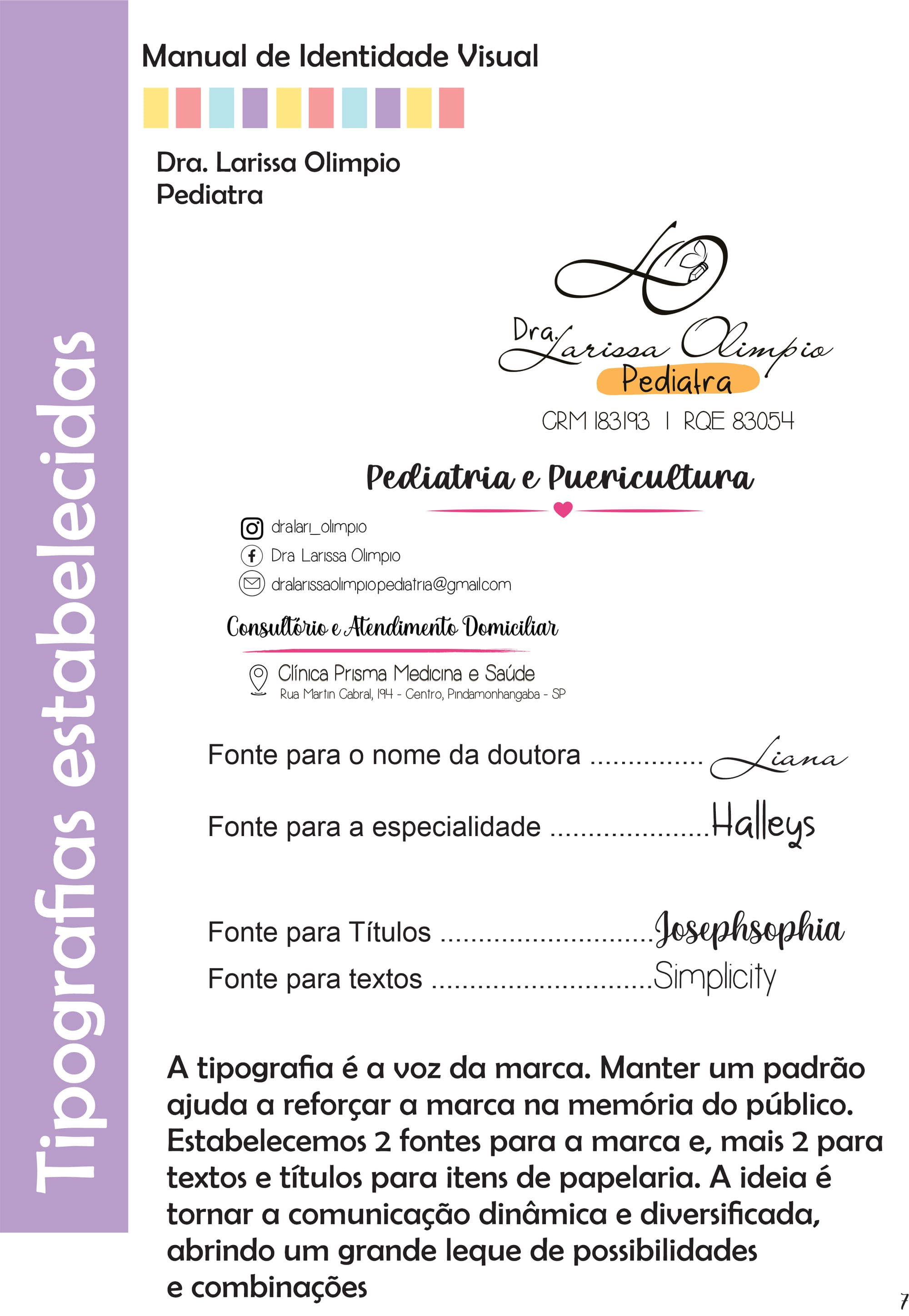 Identidade visual- Dra. Larissa Olímpio