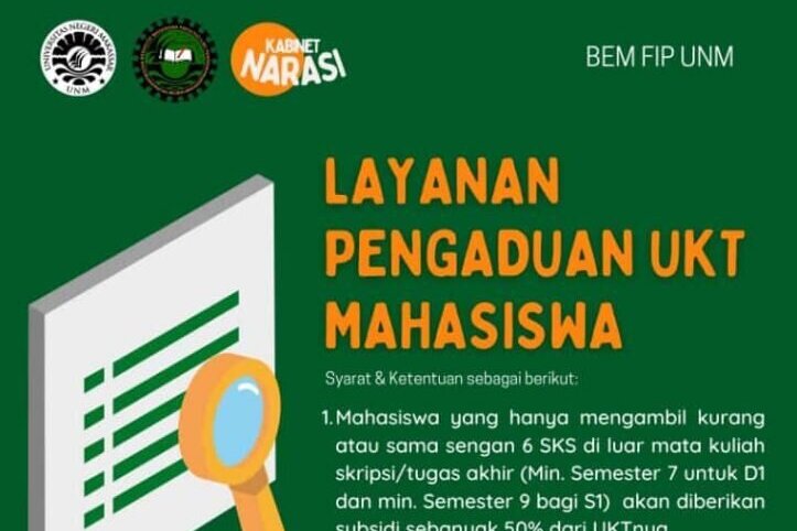 BEM FIP UNM Buka Layanan Pengaduan UKT Mahasiswa, Berikut Syarat dan Ketentuannya