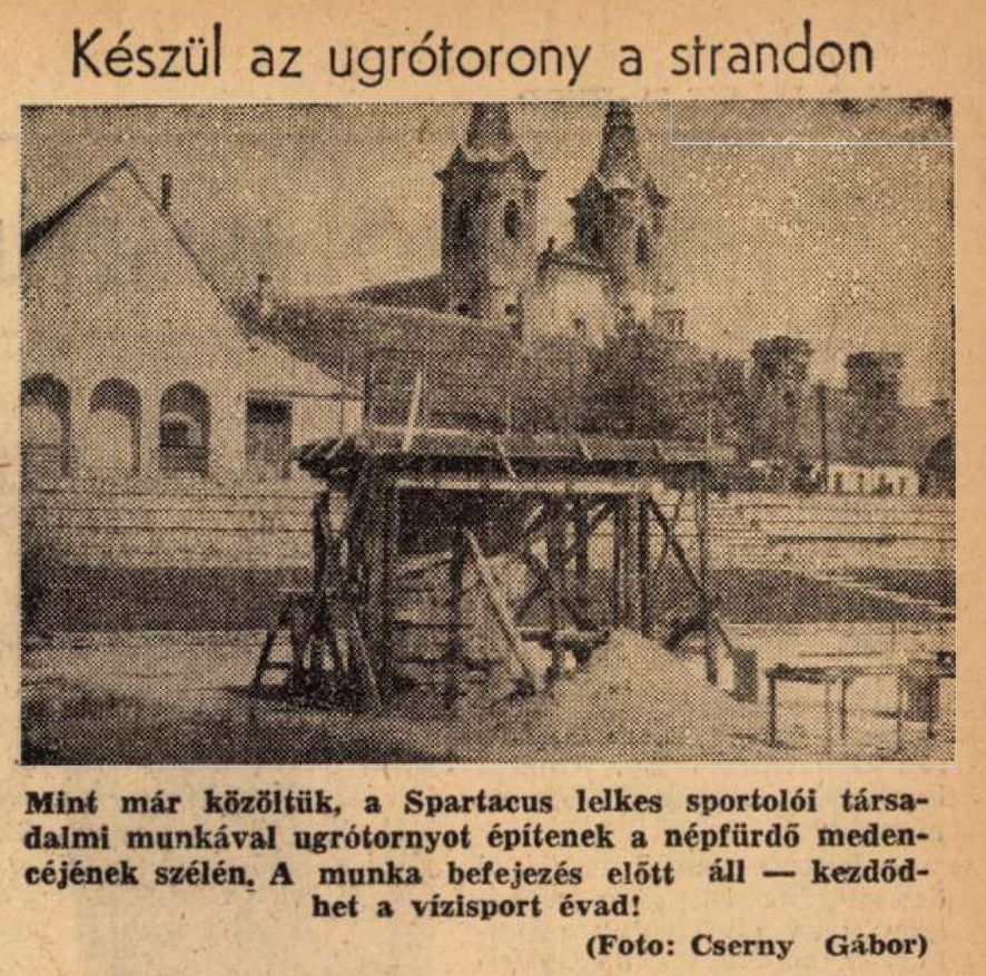 Készül az ugrótorony - 1960.05.31.