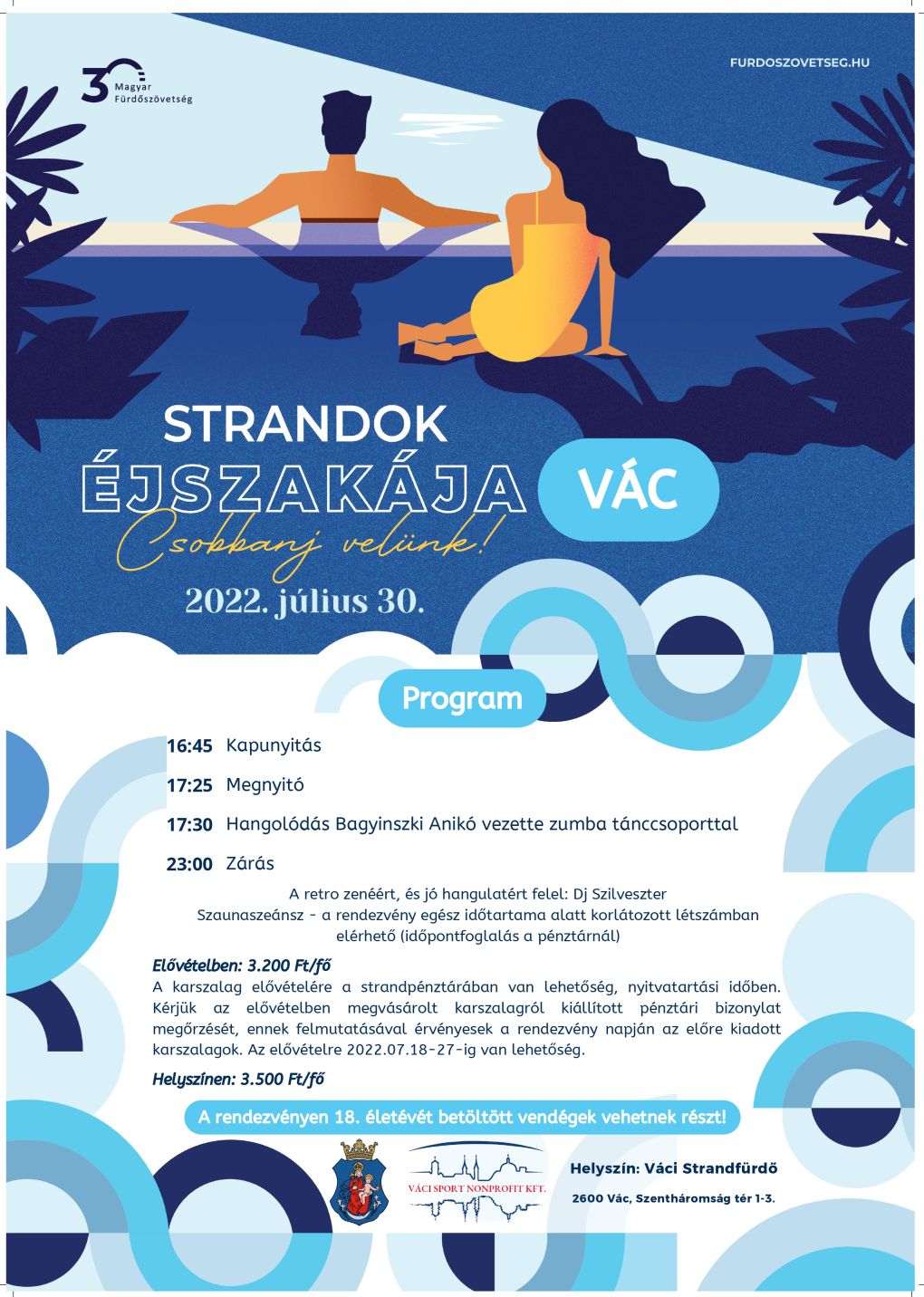 Strandok éjszakája Vácon! - Csobbanj velünk!