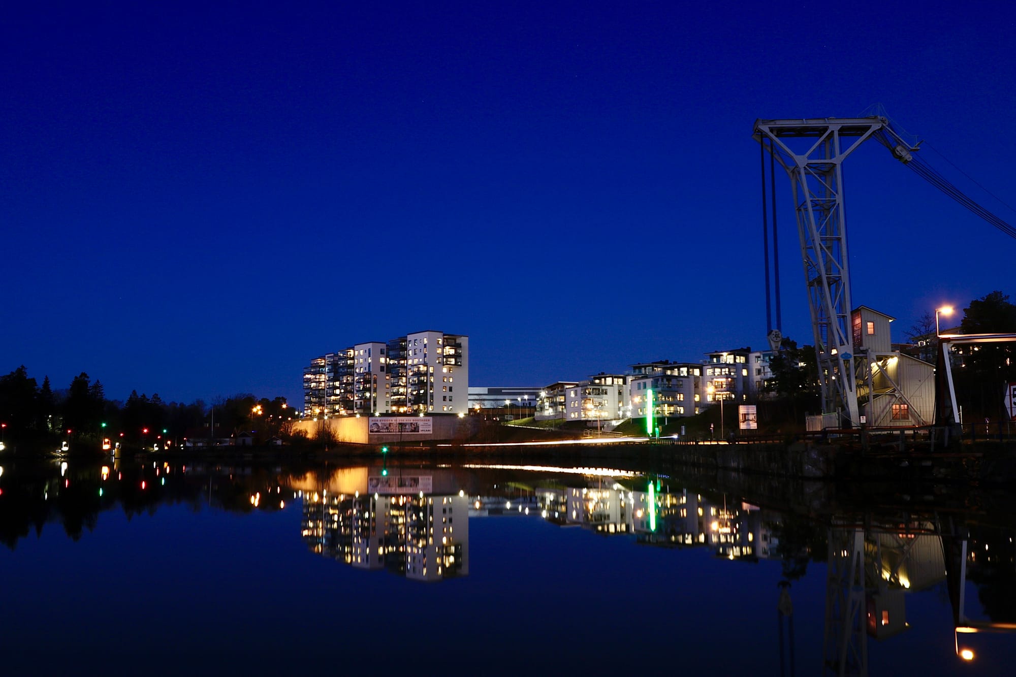 Utsikt från slussen mot Innovatumområdet