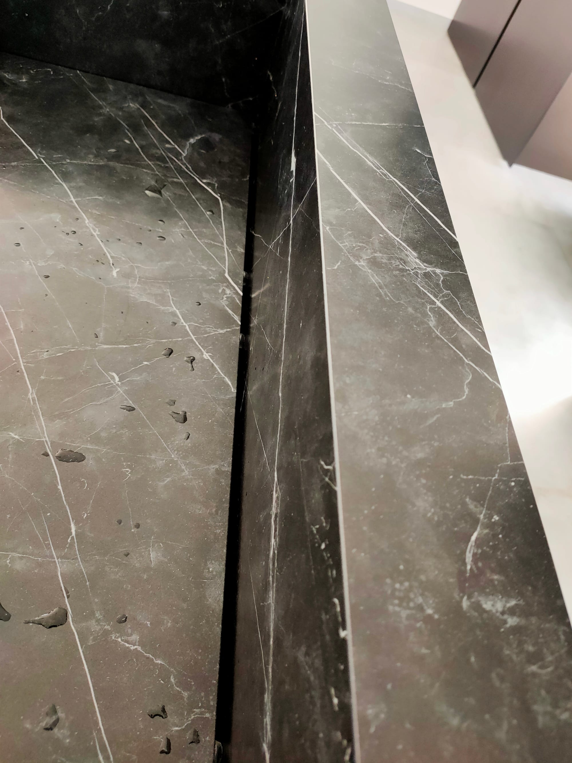 Black Kitchen and Fireplace - Private Villa