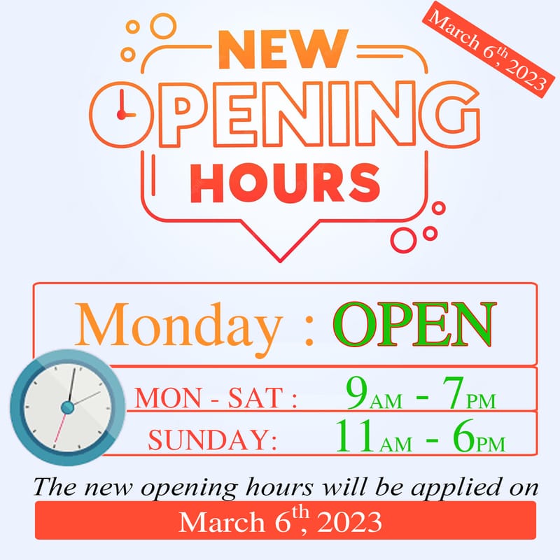 New Opening Hours