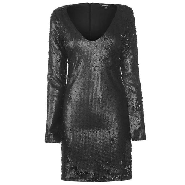 Sequin Party / Dinner Dress Ladies - Black - UK Size 16