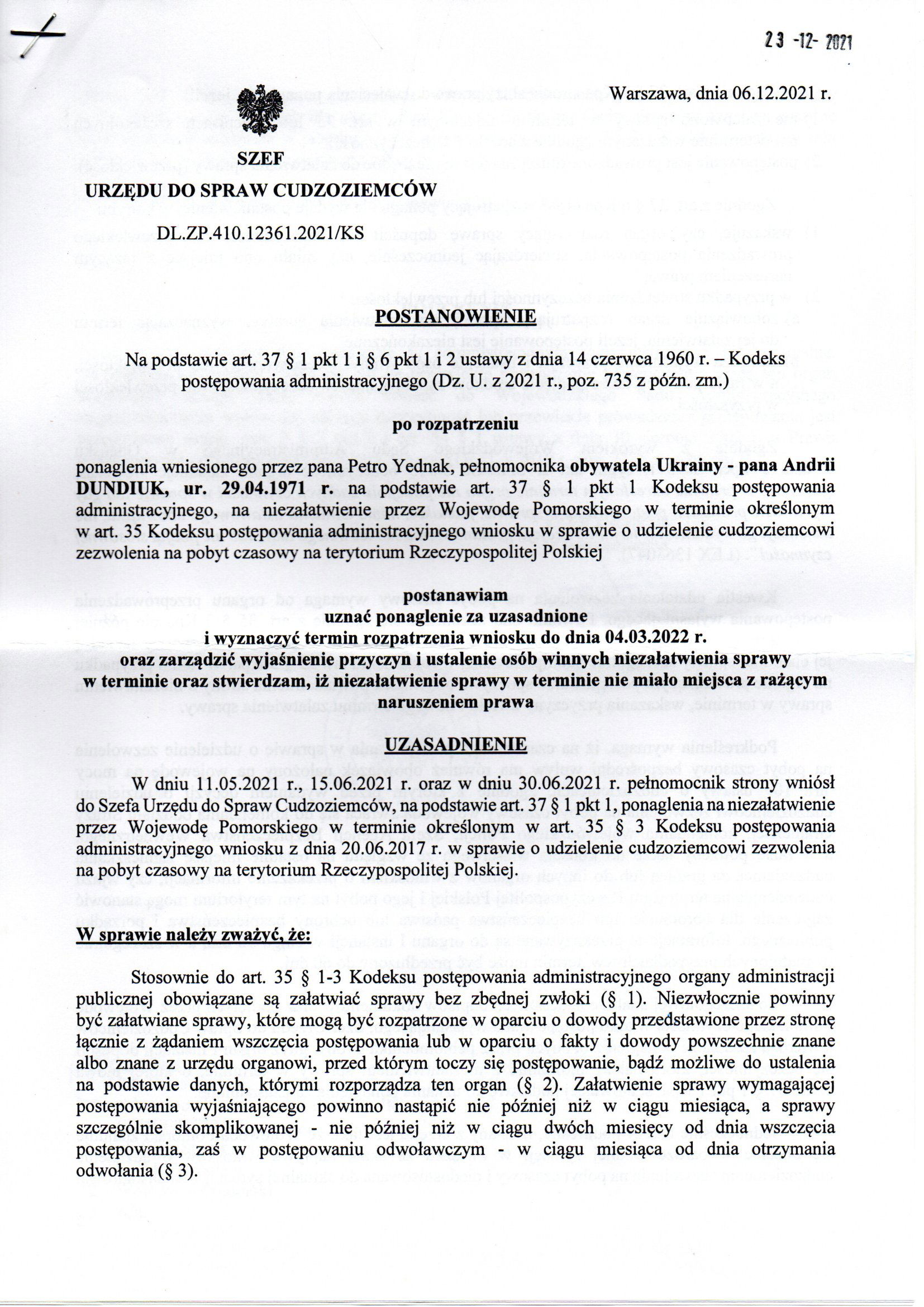 Urząd do Spraw Cudzoziemców - 2