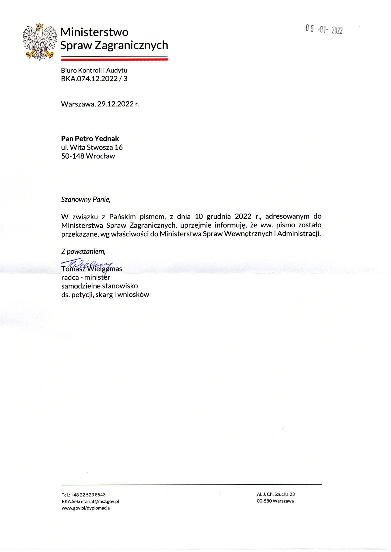 Ministerstwo Spraw Zagranicznych (MSZ)