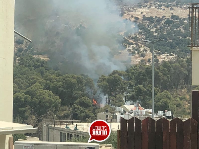 מטוסי כיבוי הוזנקו: שריפה פרצה ביער זנוח סמוך לשכונת רמת בית שמש ב'