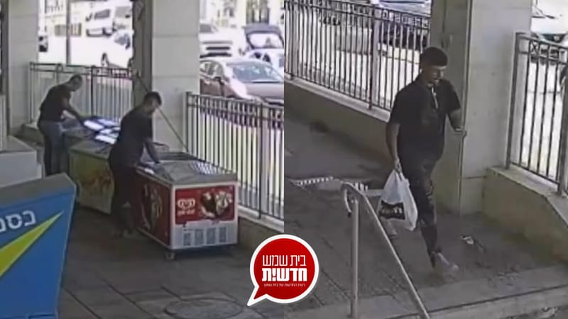 תיעוד: פועלים ערבים מבצעים גניבה לאור יום מחנות ברמה ד'3