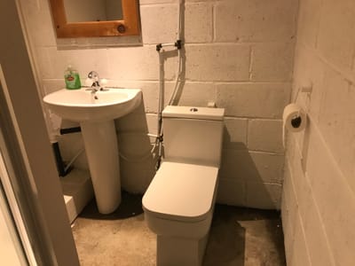 Toilet and Basin construction begins