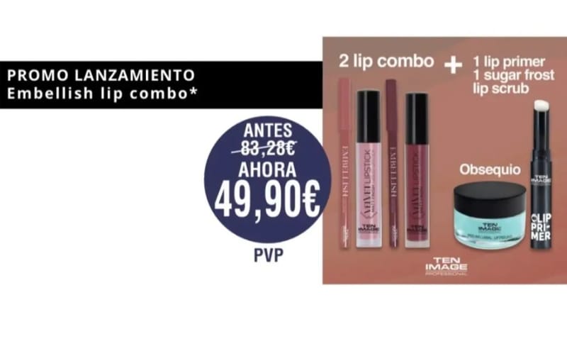 Promoción Ten Image Embellish Lip Combo