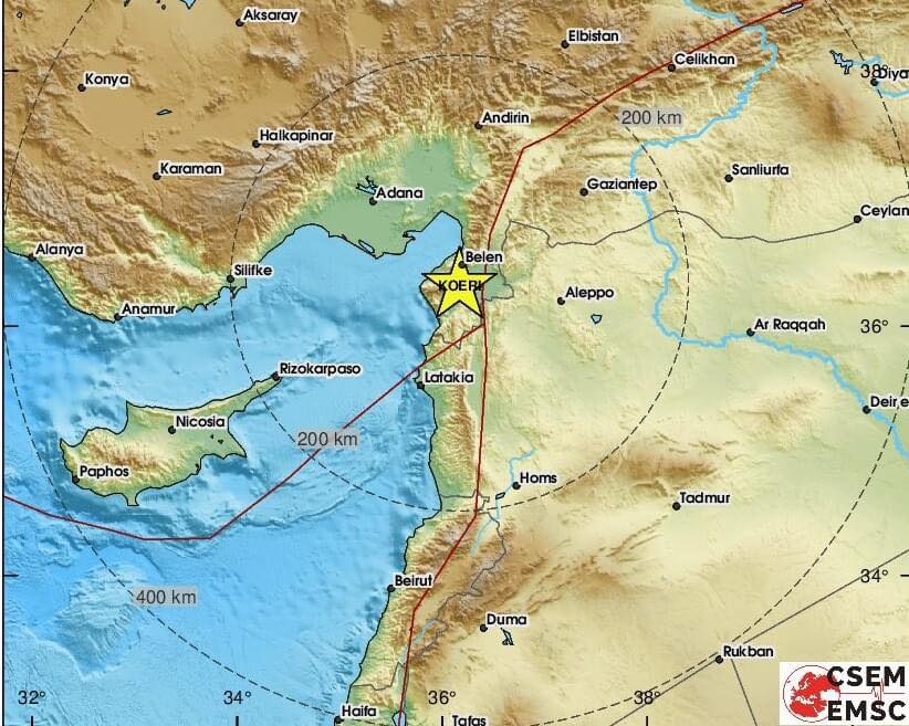 هزّة أرضية ضربت شمال غرب سوريا  بقوة 4,1 درجة على مقياس ريختر