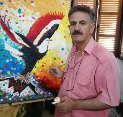 التشكيلي عامر الخطيب..مسيرة فنية غنية أبدع خلالها عشرات اللوحات التي تعبر عن قيم الأصالة والتراث