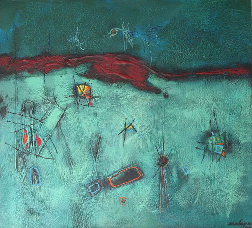 מופשט אקריליק על בד