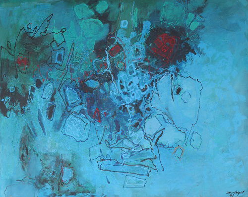 מופשט אקריליק על בד