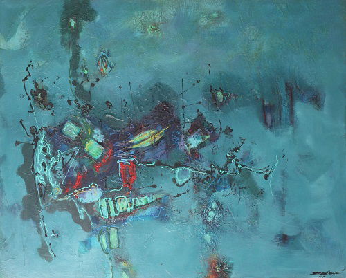 מופשט אקריליק על בד