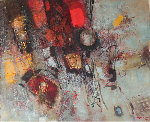 מופשט אקריליק על בד