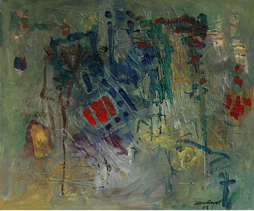 מופשט אקריליק על בד