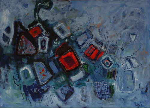 מופשט אקריליק על בד