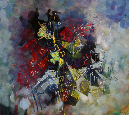 מופשט אקריליק על בד