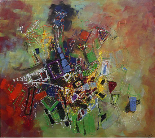 מופשט אקריליק על בד