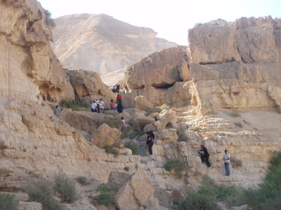 rappelling in desert judy