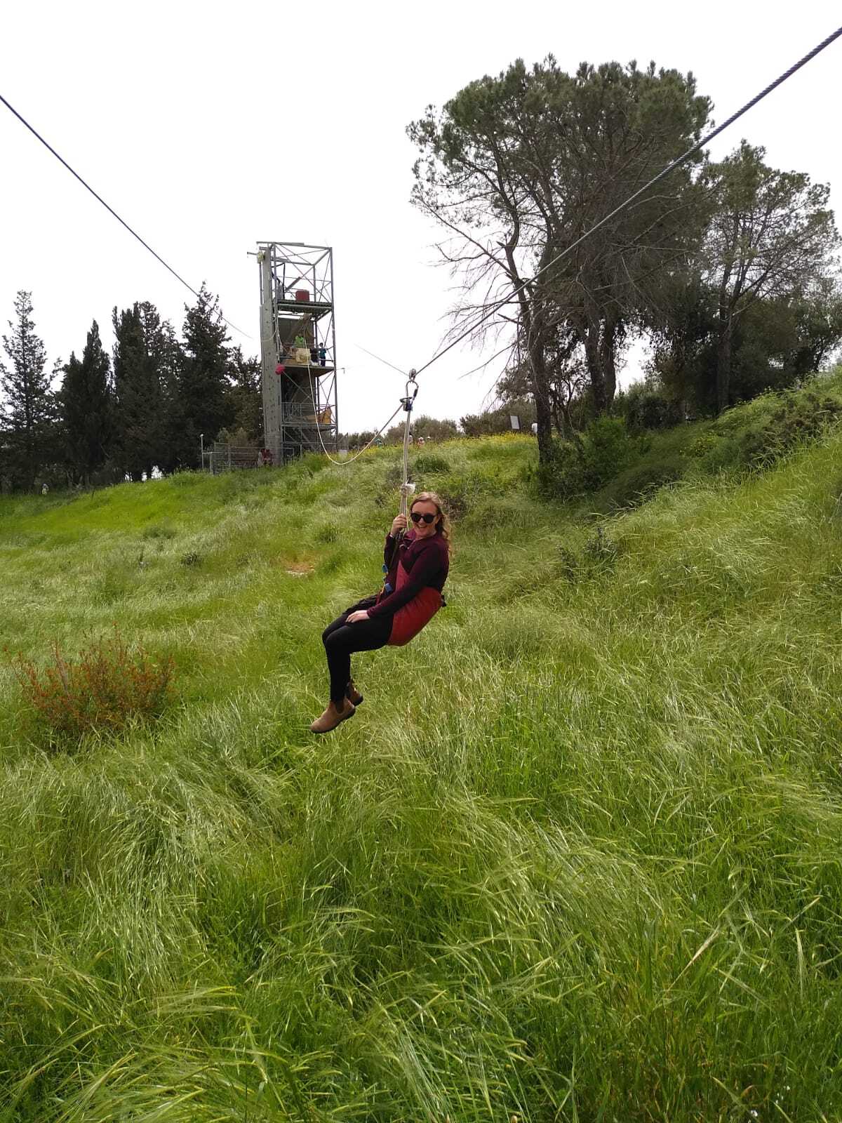 ropes course in jerusalem in ammunision hill zipline